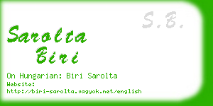 sarolta biri business card